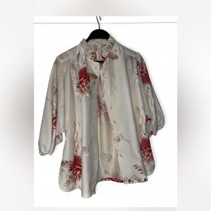 Vintage 1950s/60s Womens Floral blouse and skirt set